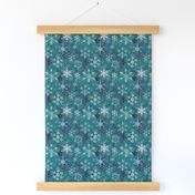 Snowflake crystals in turquoise small