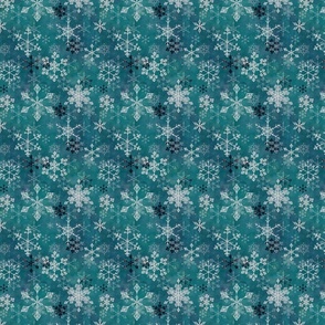 Snowflake crystals in turquoise small