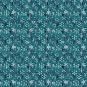 Snowflake crystals in turquoise extra small