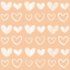 Cute Hearts On Peach 8x8