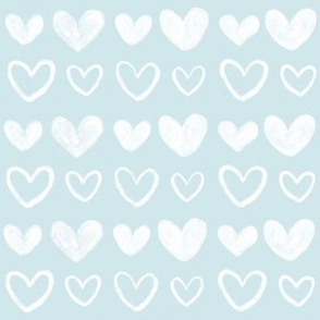 Cute Hearts In Teal 8x8