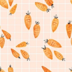 Watercolor carrots 8x8