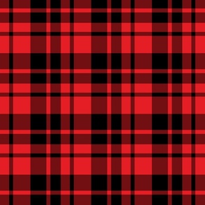 Simple Red and Black Buffalo Plaid Lumberjack Print