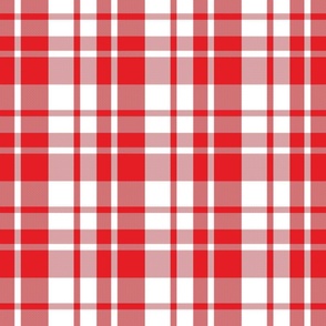 Twill Imitation Red White Plaid Large Scale