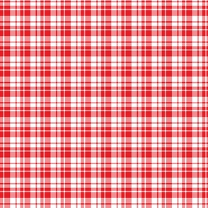 Simple Small Scale Red White Gingham Plaid