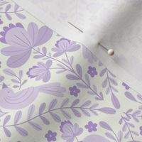 Damask and Birds purple