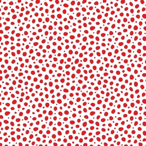 Medium Scale White Red Polka Dots