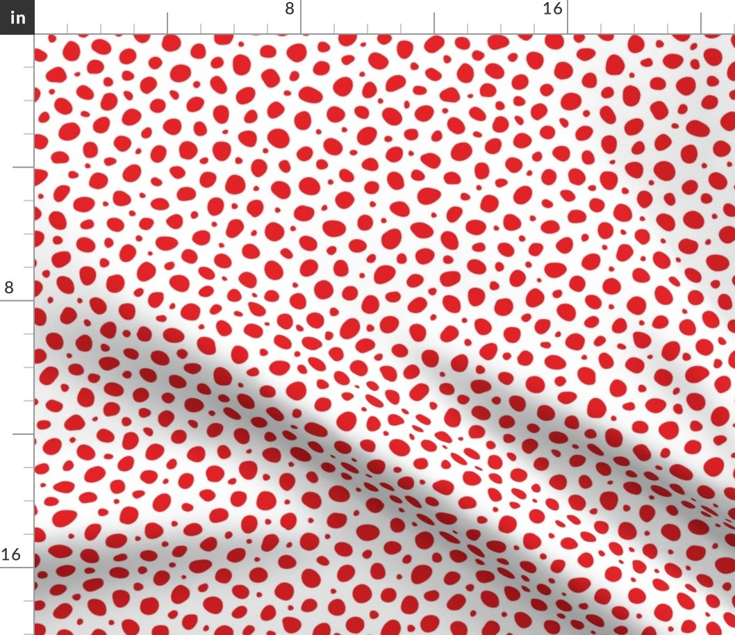 Medium Scale White Red Polka Dots