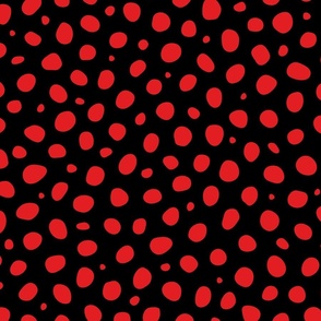 Large Scale Black Red Polka Dots