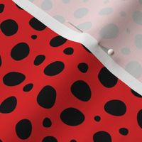 Medium Scale Red Black Polka Dots