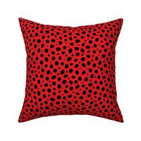 Medium Scale Red Black Polka Dots