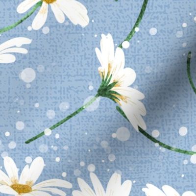 Daisies - April Birth Flower | M-L size | 14" | on Sky Blue (#A7C0DA)