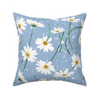 Daisies - April Birth Flower | M-L size | 14" | on Sky Blue (#A7C0DA)