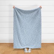 Large Scale Sky Blue White Polka Dots