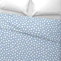 Large Scale Sky Blue White Polka Dots