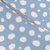 Large Scale Sky Blue White Polka Dots