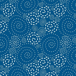 Swirls of Dots - Swallow Blue