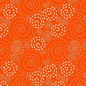 Swirls of Dots - Swallow Orange