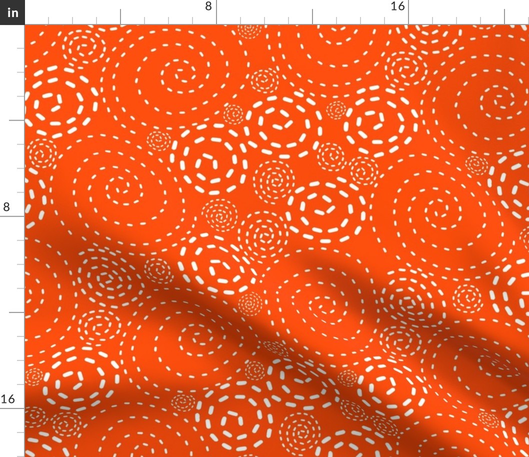 Swirls of Dots - Swallow Orange