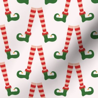 Retro Christmas elf legs white