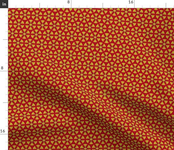 Yellow Tasseled Star Dots Spoonflower