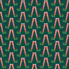 Retro Christmas Elf legs green