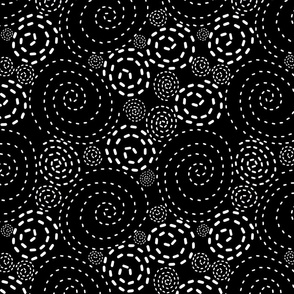 Swirls of Dots - Swallow Black