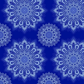 Boho Blue Mandala Flower