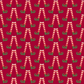 Retro Christmas Elf legs red