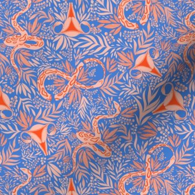smaller - Celebrate your Uterus (floral snakes) blue orange