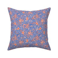 smaller - Celebrate your Uterus (floral snakes) blue orange