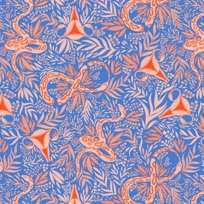 smaller - Celebrate your Uterus (floral snakes) blue orange