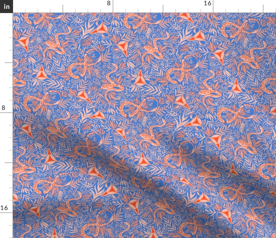 smaller - Celebrate your Uterus (floral snakes) blue orange