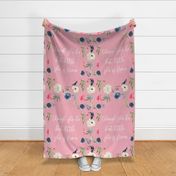 27x36 full blue floral pink