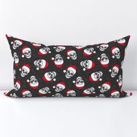 (2.5" scale) santa hat skulls on dark grey - C21