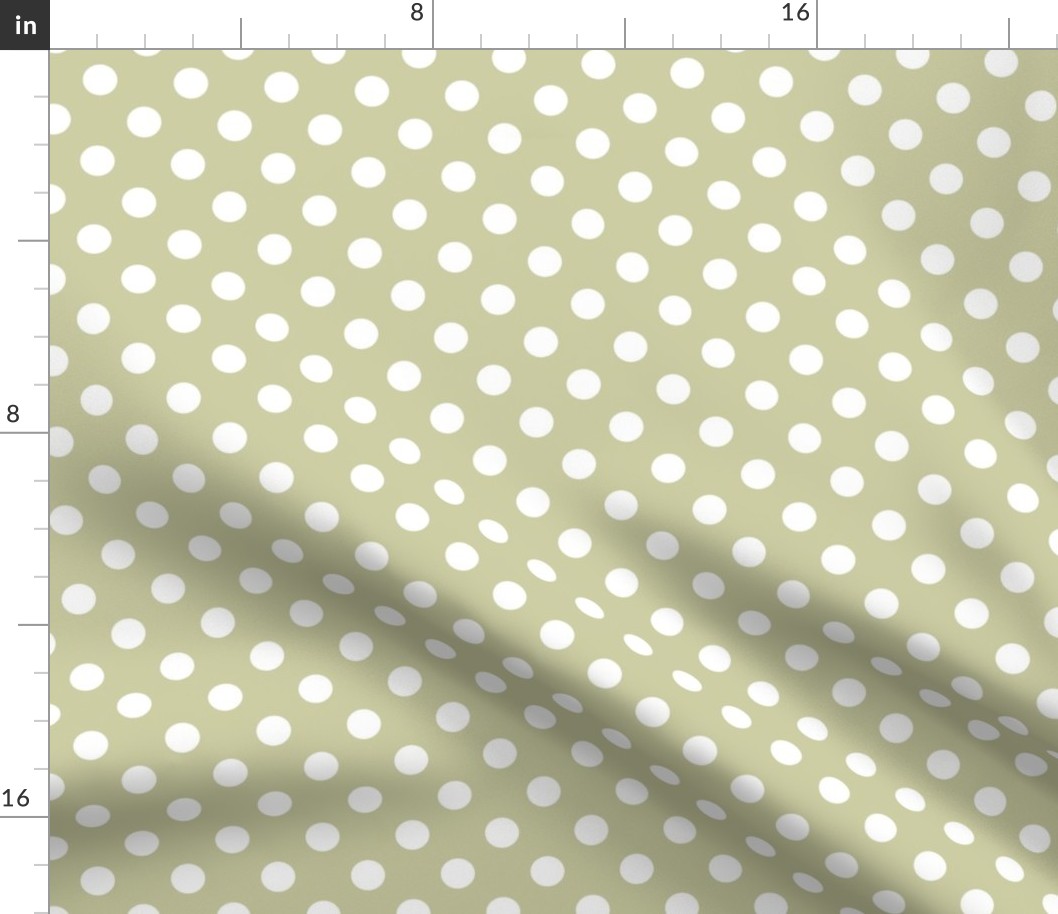 large polka dots on medium light shade of yellow-green - fernwood green - cdcda4  benjamin moore 