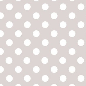 large polka dots on light shade of red - hint of violet - ddd5d4  benjamin moore 