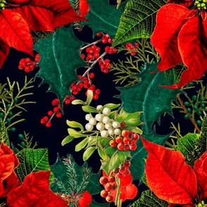 Christmas,poinsettia ,festive,mistletoe,leopard ,pattern 
