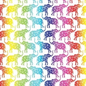 Polygon Rainbow Elephants White Background