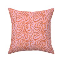 Orange Leaf Stripes in Candy Pink Small Scale