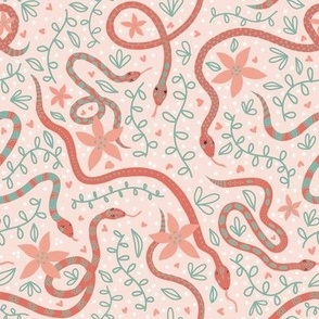 Cozy Garden Snakes, Soft Pink