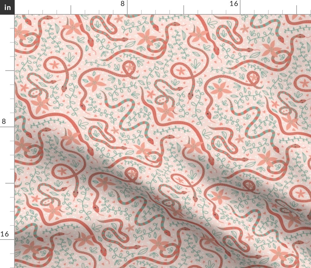 Cozy Garden Snakes, Soft Pink