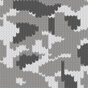Large Knit Camouflage Gray