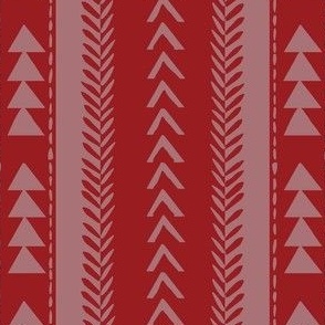 Crimson Red and Grey Triangle Hygee Stripe-01