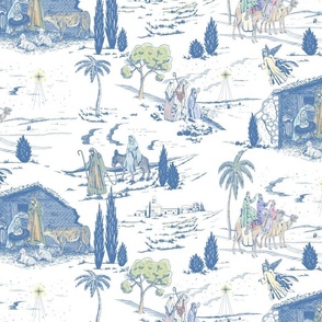 Blue Color Nativity Toile