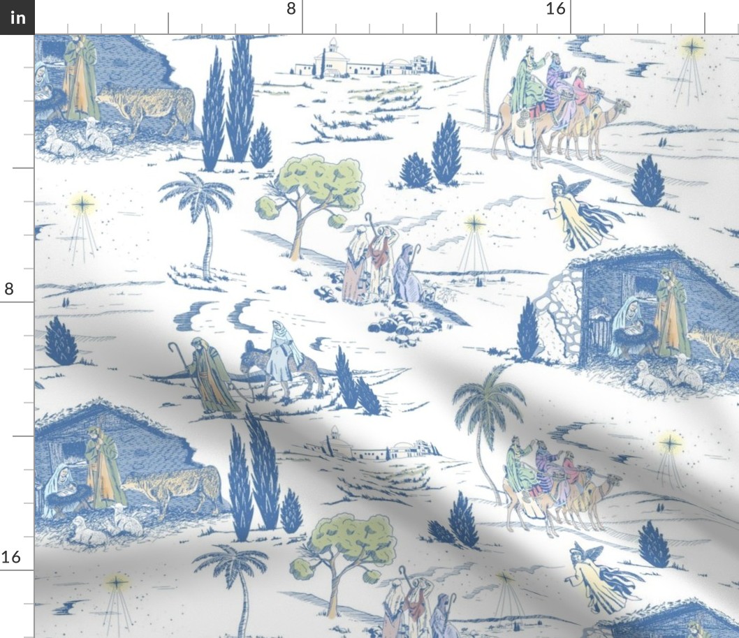 Blue Color Nativity Toile