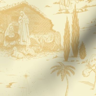 Gold and Cream Nativity Toile