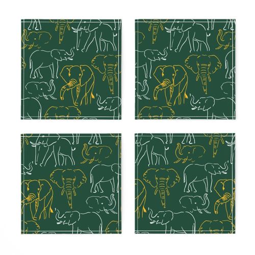 Green and Yellow Elephants 