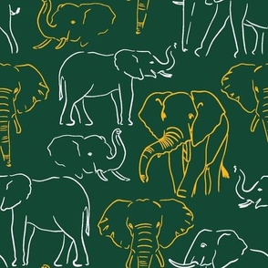 Green and Yellow Elephants 