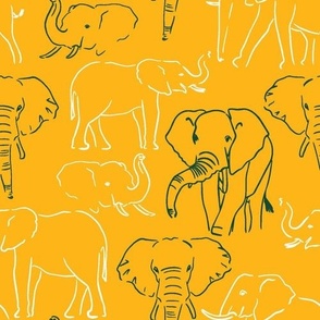Yellow and Green Elephants 1